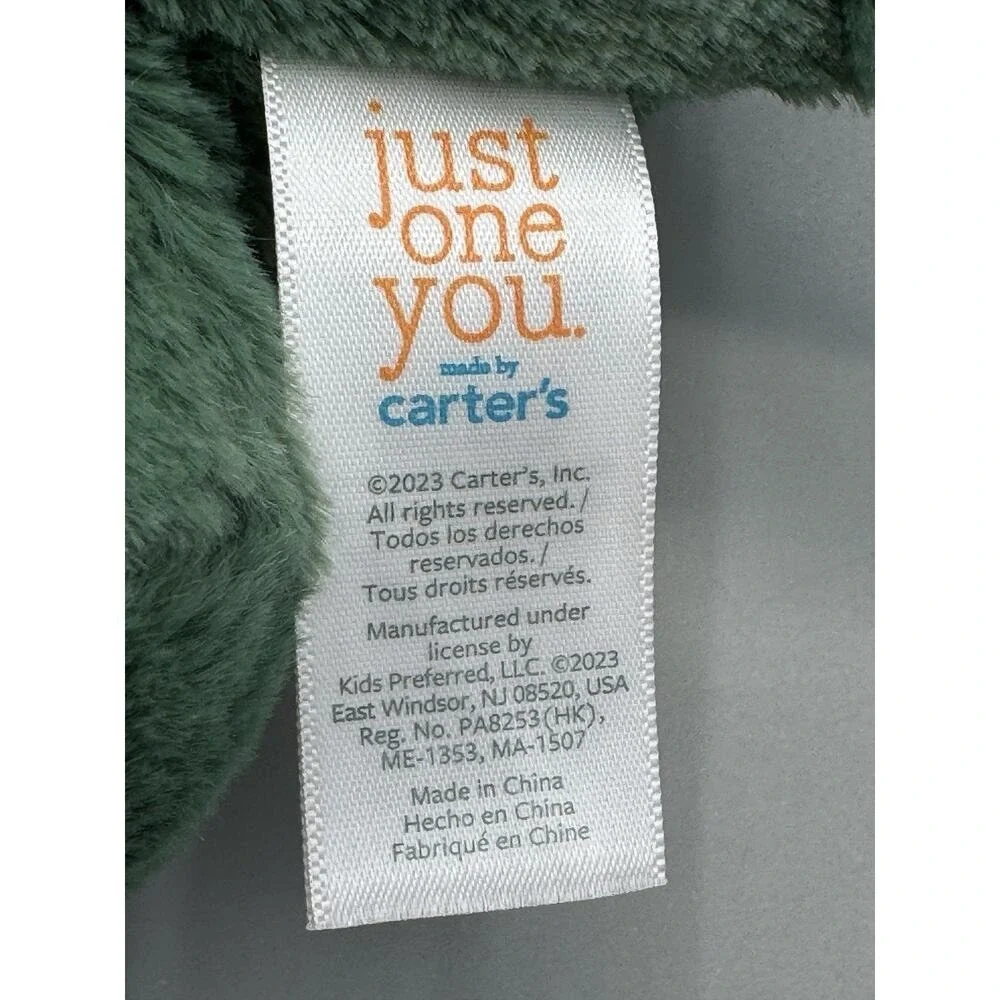 Carters Just One You Dinosaur Plush Green Triceratops Stuffed lovey #68340